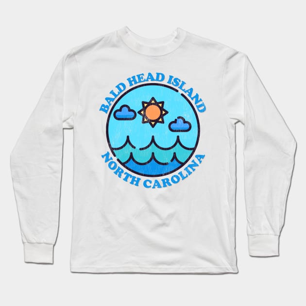 Bald Head Island, NC Summertime Vacationing Ocean Skyline Long Sleeve T-Shirt by Contentarama